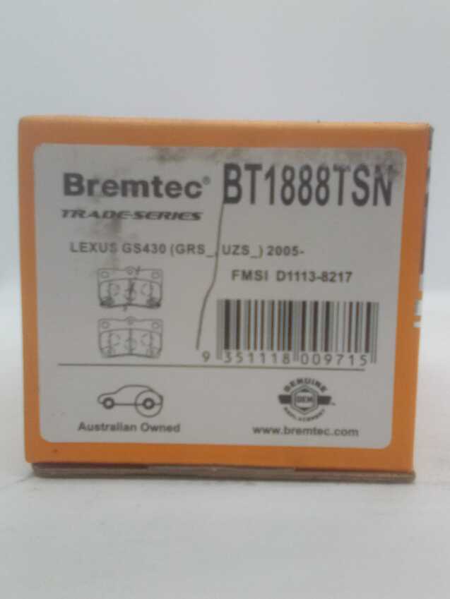Bremtec Trade Line Disc Brake Pads - BT1888TSN