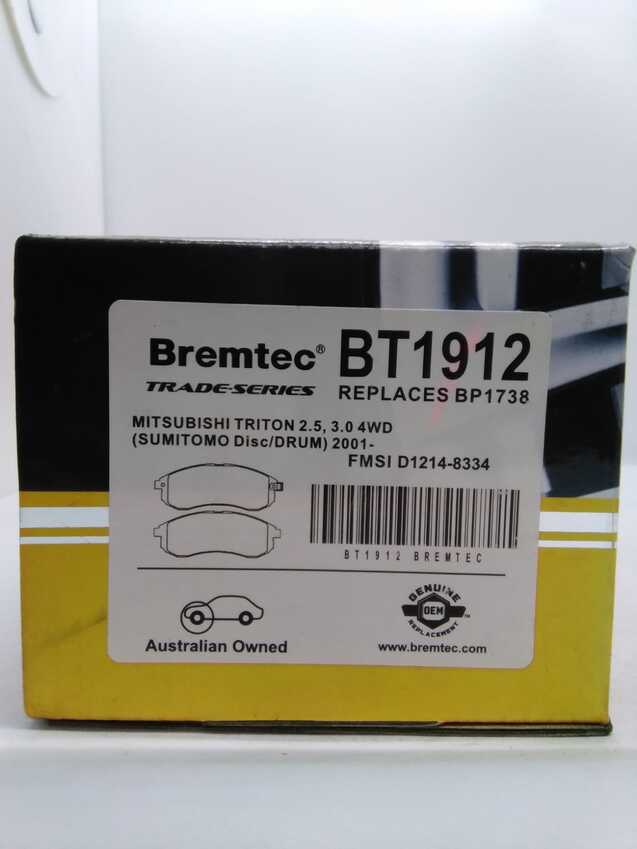 Bremtec Trade-Series Front Brake Pad Set For Mitsubishi Triton 2.5L/3.0L 2001-On