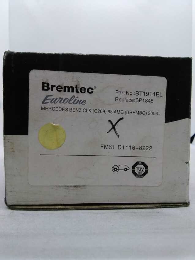 Bremtec Euroline Front Brake Pad Set For Mercedes Benz CLK (209) 63 AMG 2006-On
