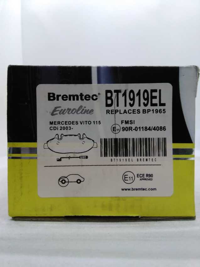 Bremtec Euroline Front Brake Pad Set For Mercedes Vito W639 2.2L/3.0L 2003-On 