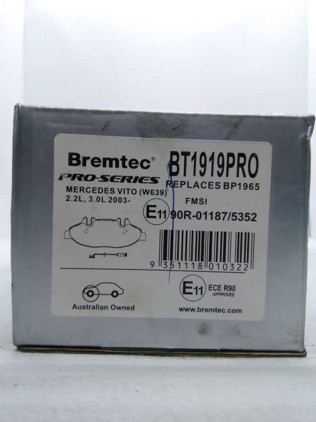 Bremtec Pro-Series Front For Mercedes Vito W639 2.2L/3.0L 2003-On 