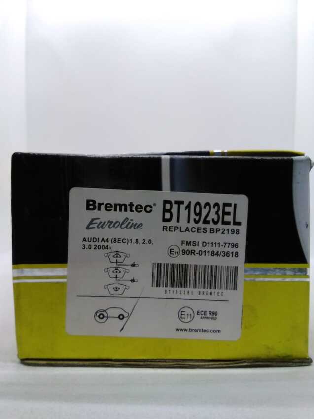 Bremtec Euroline Front Brake Pad Set For Audi A4 2.0 TDi B7 2006-2009