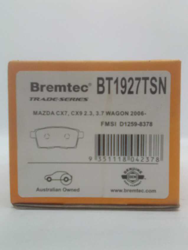 Bremtec Trade Line Disc Brake Pads - BT1927TSN