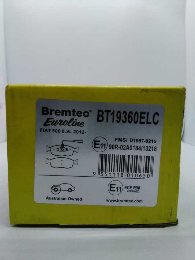 Bremtec Euroline Ceramic Rear Brake Pad For Fiat 500 312 C 1.4L FWD Hatchback