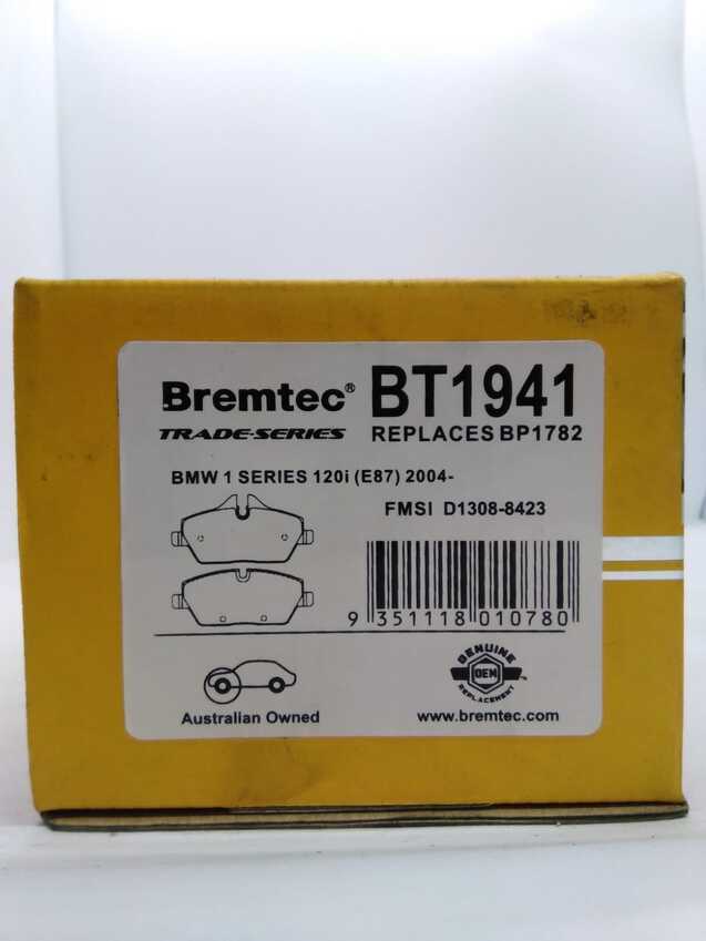 Bremtec Trade-Series Front Brake Pad Set For BMW 1 Series 120I E87 2004-On 
