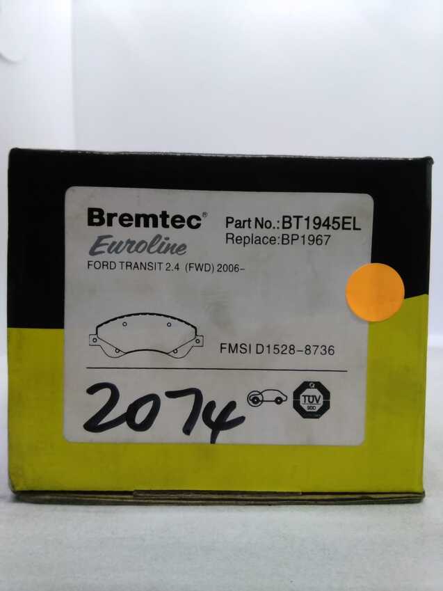 Bremtec Euroline Front Brake Pad Set For Ford Transit VM 2.4L FWD 2006-On