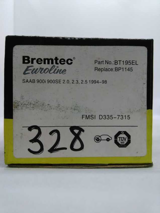 Bremtec Euroline Rear Brake Pad Set For Saab 900 2.0L/2.3L/2.5L V6