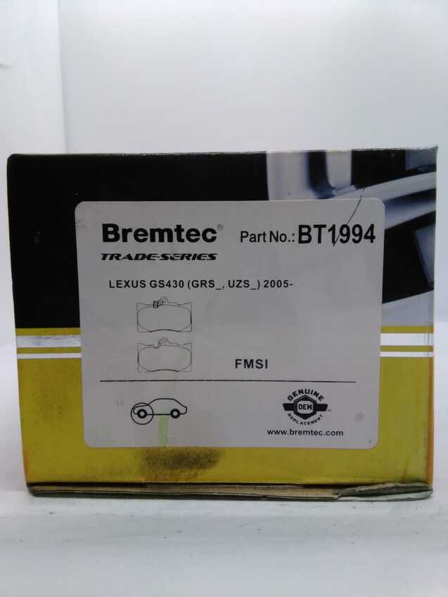 Bremtec Trade-Series Front Brake Pad Set For Lexus GS430 (GRS, UZS) 2005-On