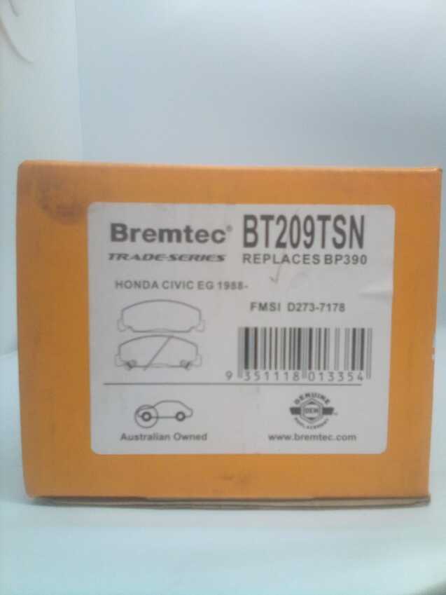 Bremtec Trade-Series Front Brake Pad Set For Honda Accord AC,AD 1.8L EX