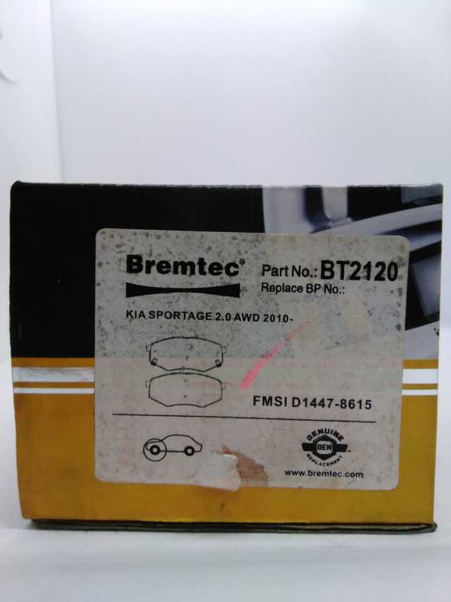 Bremtec Trade-Series Front Brake Pad Set For Kia Sportage 2.0L/2.4L AWD 2010-On