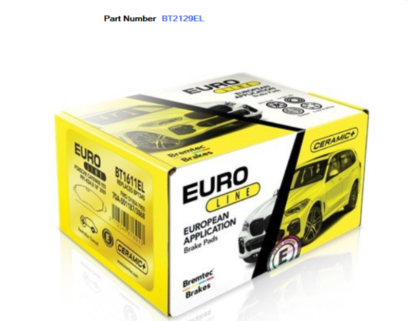 Bremtec Euroline Brake Pad Set For Renault Clio, Megane - BT2129EL