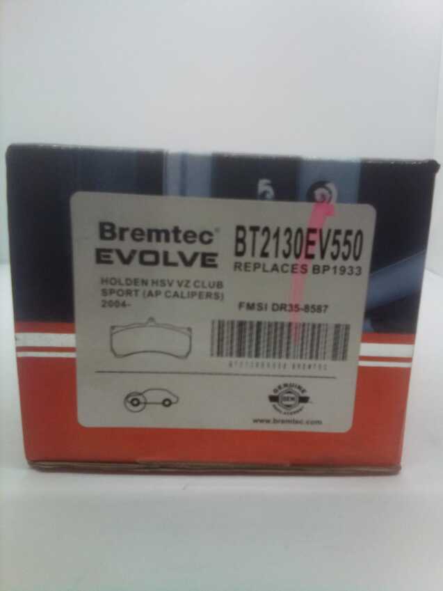 Bremtec Evolve Front Brake Pad Set For Holden HSV VZ (With Ap Calipers)