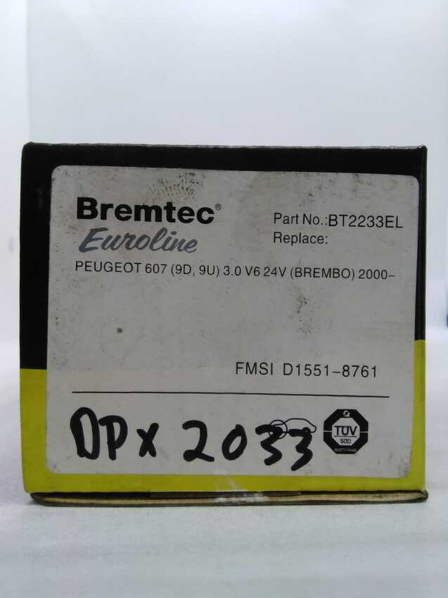 Bremtec Euro Line Ceramic Disc Brake Pads - BT2233EL