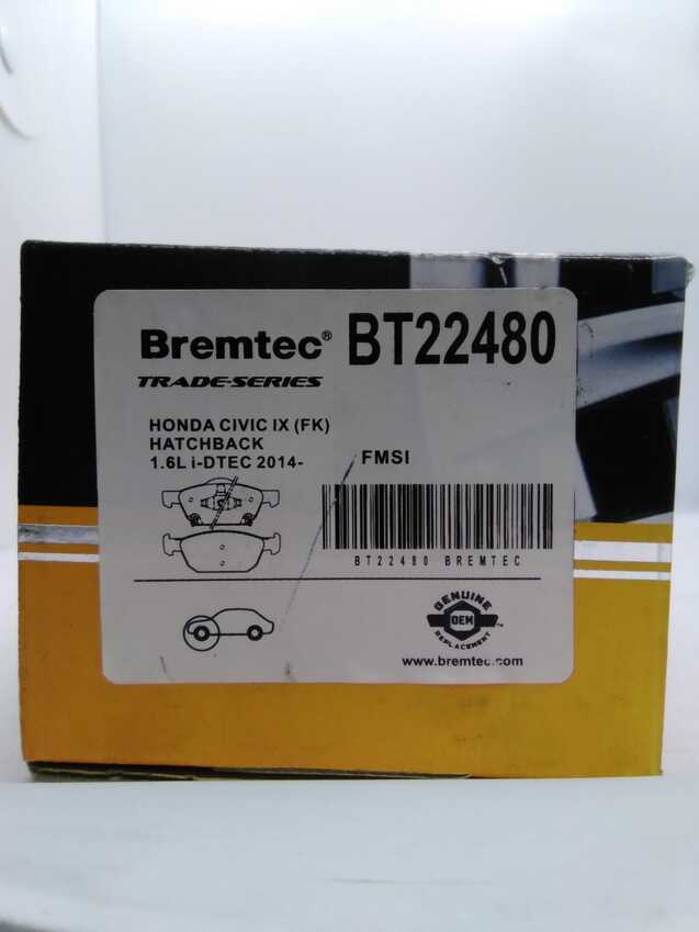 Bremtec Trade-Series Front Brake Pad Set For Honda Civic IX FK Hatchback 1.6L