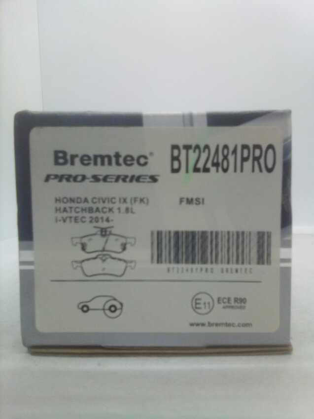 Bremtec Pro-Series Rear For Honda Civic IX FK 1.8L I-VTec 2014-On
