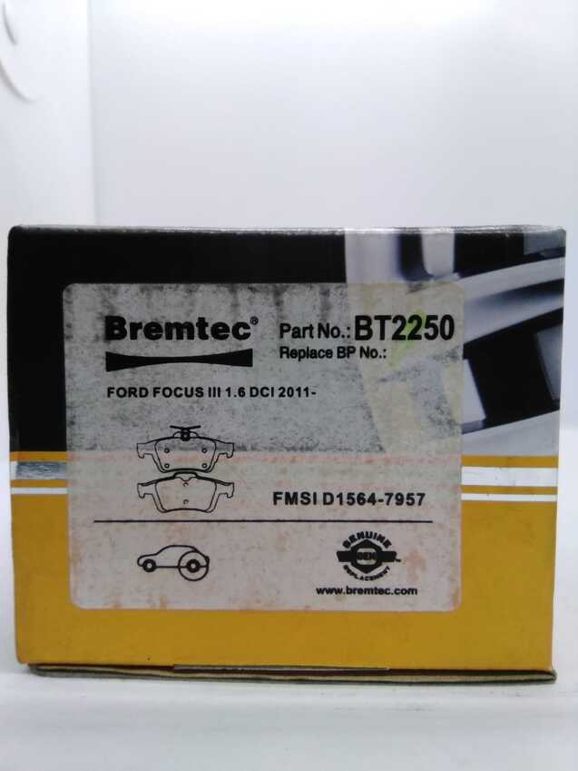 Bremtec Bremtec Rear Brake Pad Set For Ford Focus III 1.6L DCi 2011-