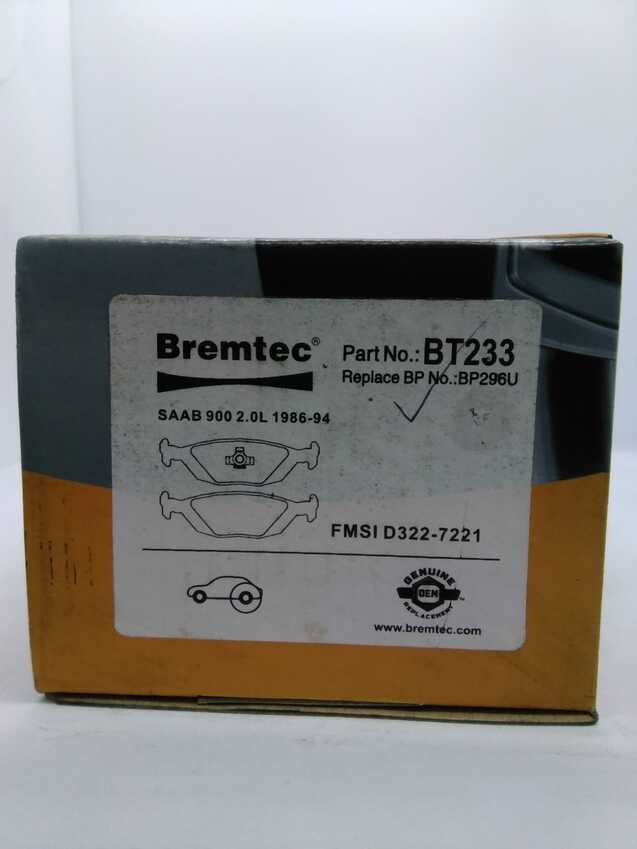 Bremtec Trade-Series Rear Brake Pad Set For Saab 900 2.0L 1986-94