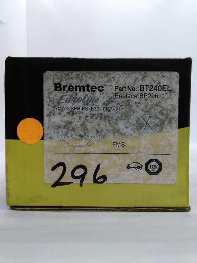 Bremtec Euroline Rear Brake Pad Set For BMW 3 Series E30 1987-91
