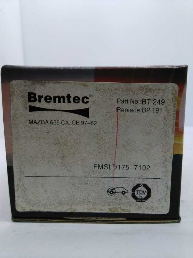 Bremtec Trade-Series Front Brake Pad Set For Mazda 626 CA, CB 1997-82