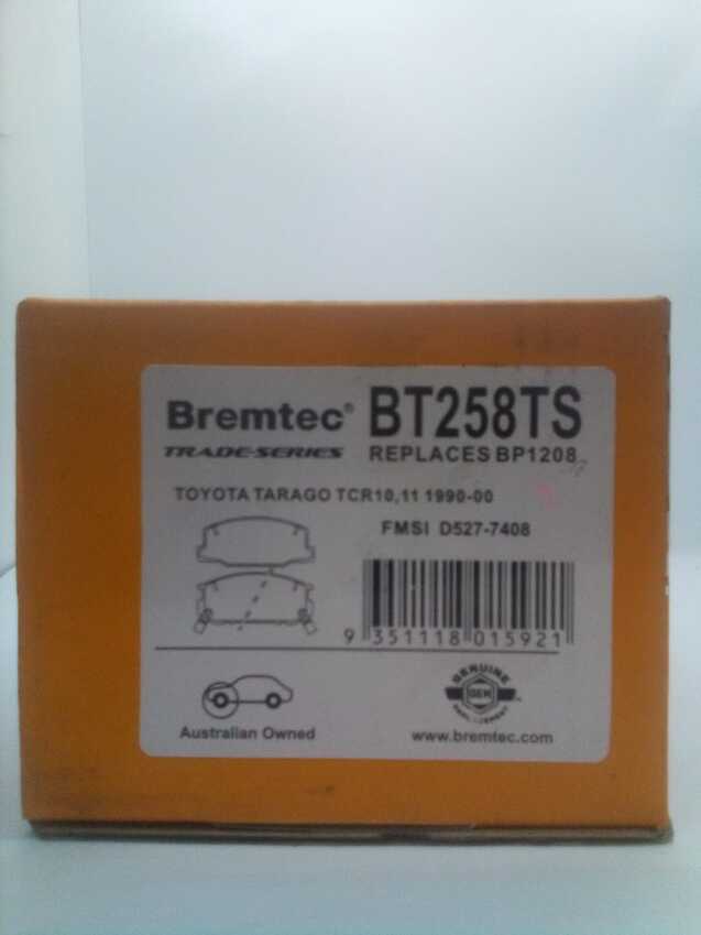 Bremtec Front Trade-Series Brake Pad Set For Toyota Tarago TCR10,11 1990-2000
