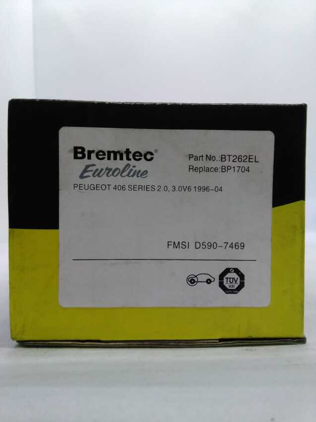 Bremtec Euroline Front Brake Pad Set For Peugeot 406 Series 2.0L/3.0L V6
