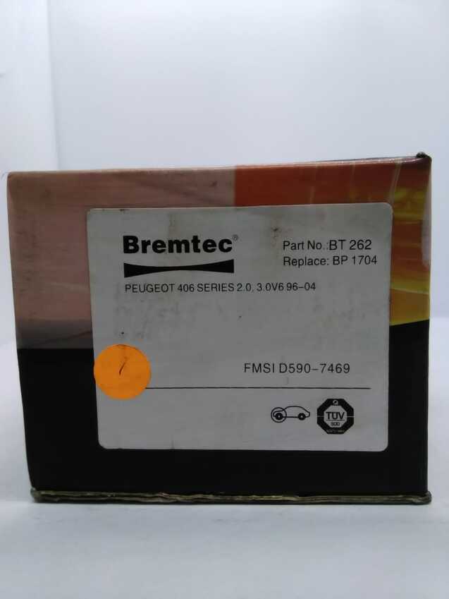 Bremtec Trade-Series Front Brake Pad Set For Peugeot 406 Series 2.0L/3.0L V6