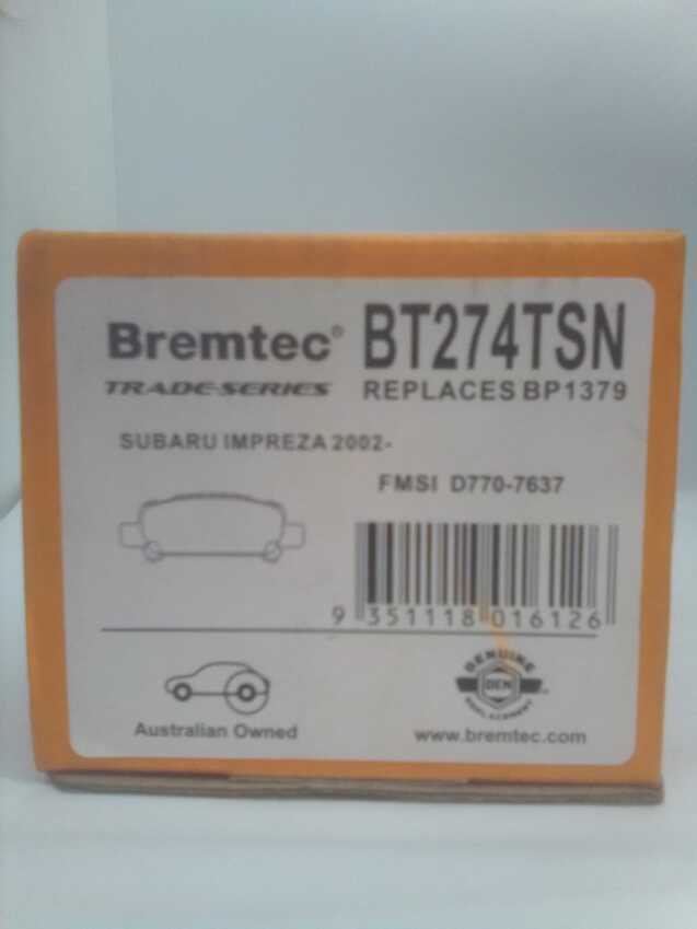 Bremtec Trade-Series Rear Brake Pad Set For Subaru Liberty [BE, BH  B13 BL , BG]