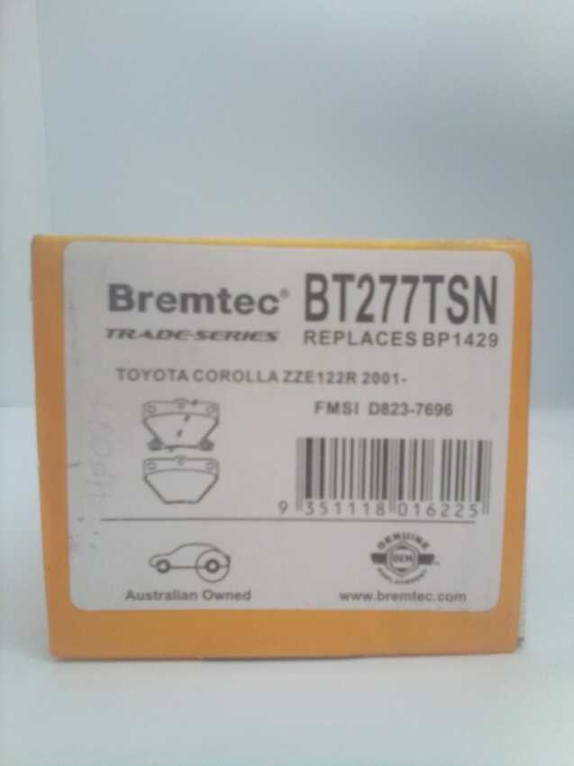 Bremtec Trade-Series Rear Brake Pad Set For Toyota Corolla [E120,130  1.8L
