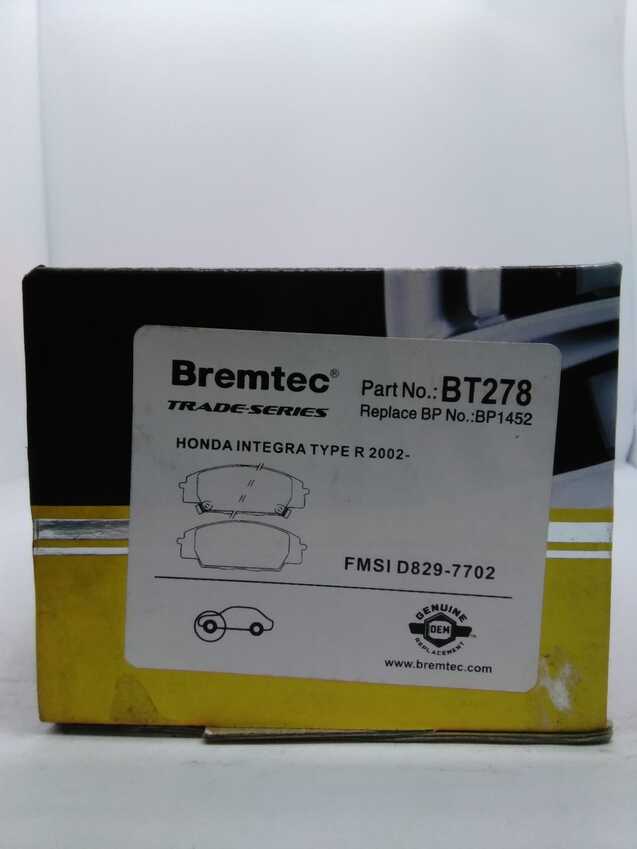 Bremtec Trade-Series Front Brake Pad Set For Honda Integra Type R 2002-On