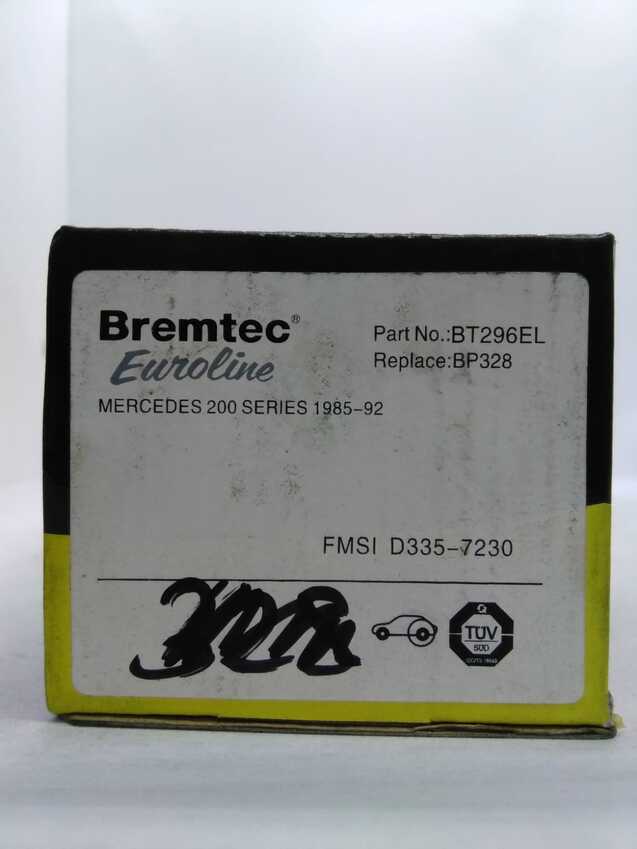 Bremtec Euroline Rear Brake Pad Set For Mercedes 200 Series 1985-92