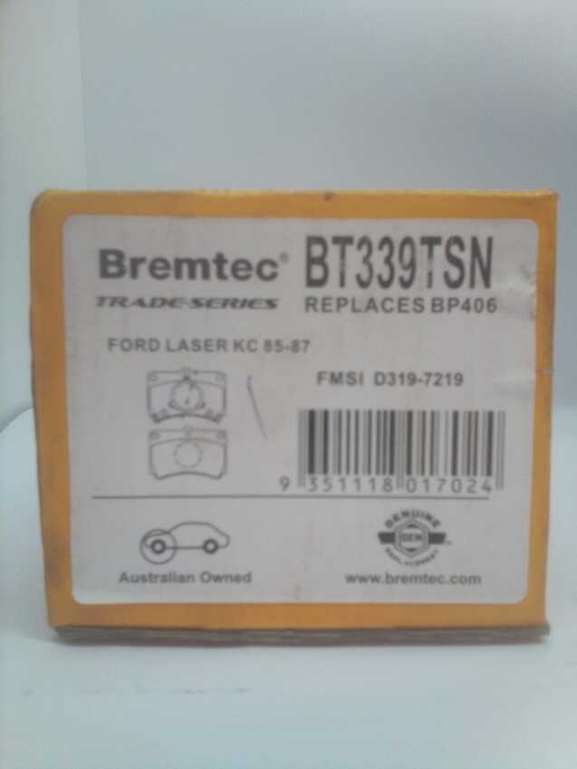 Bremtec Trade-Series Front Brake Pad Set For Mazda 323 [BF BW] 1.6L GLX GT