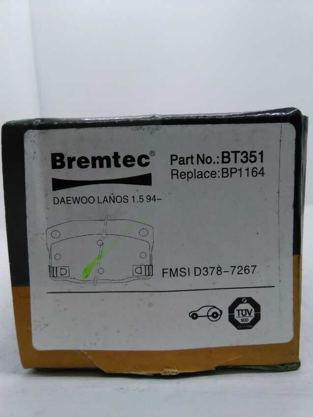 Bremtec Front Brake Pad Set For Daewoo Cielo KLETN 1.5L 1995 - 1997