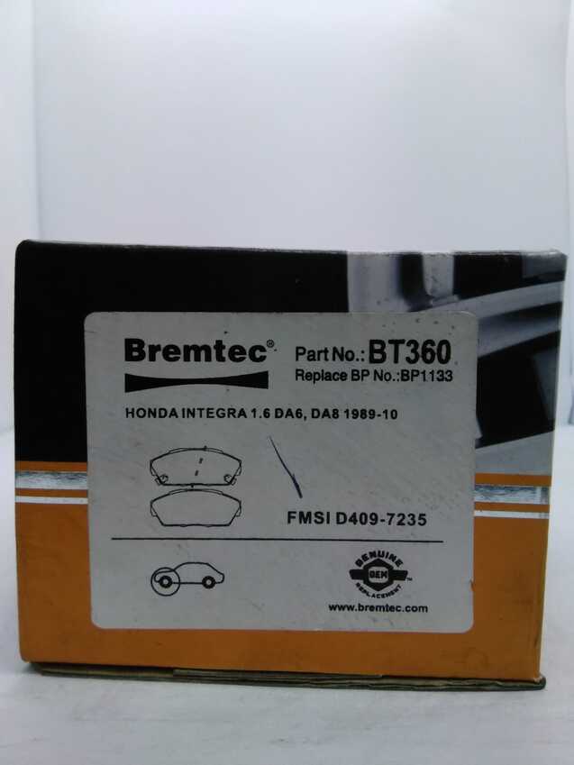 Bremtec Front Brake Pad Set For Honda Prelude BA 2.0L 1987 - 1996