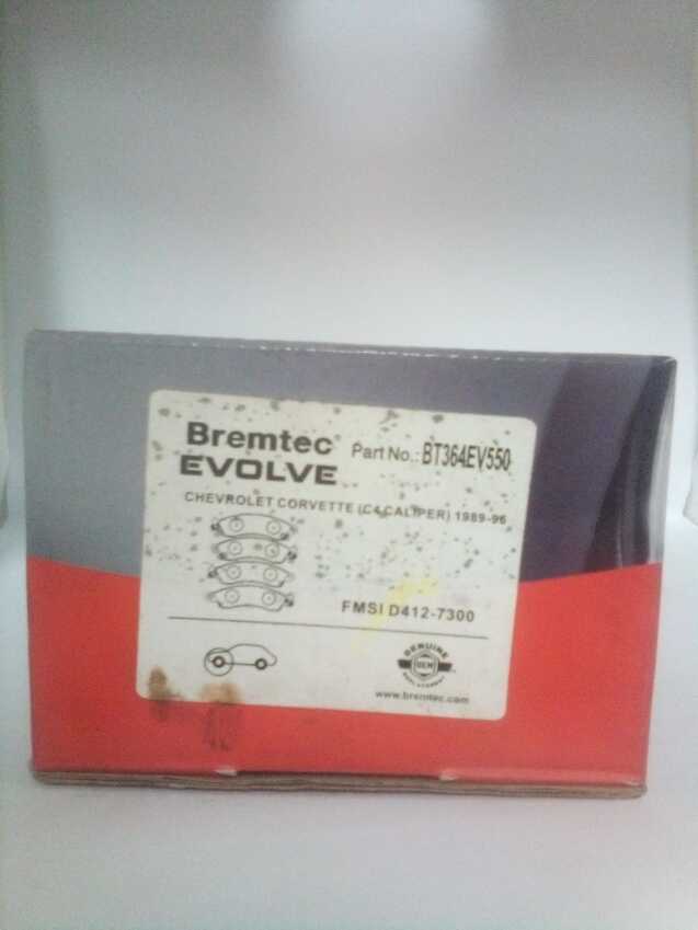 Bremtec Evolve Front Brake Pad Set For Chevrolet Corvette (C4 Caliper) 1989-96