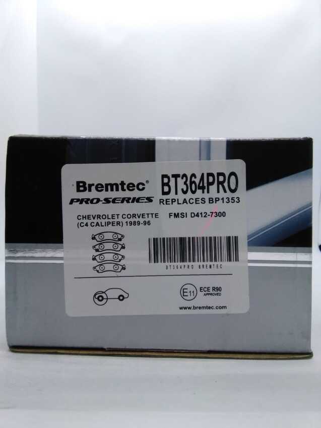 Bremtec Pro-Series Front Brake Pad Set For Chevrolet Corvette (C4 Caliper)