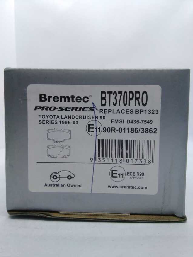 Bremtec Pro-Series Front Brake Pad Set For Toyota Landcruiser 90 Series 1996-03