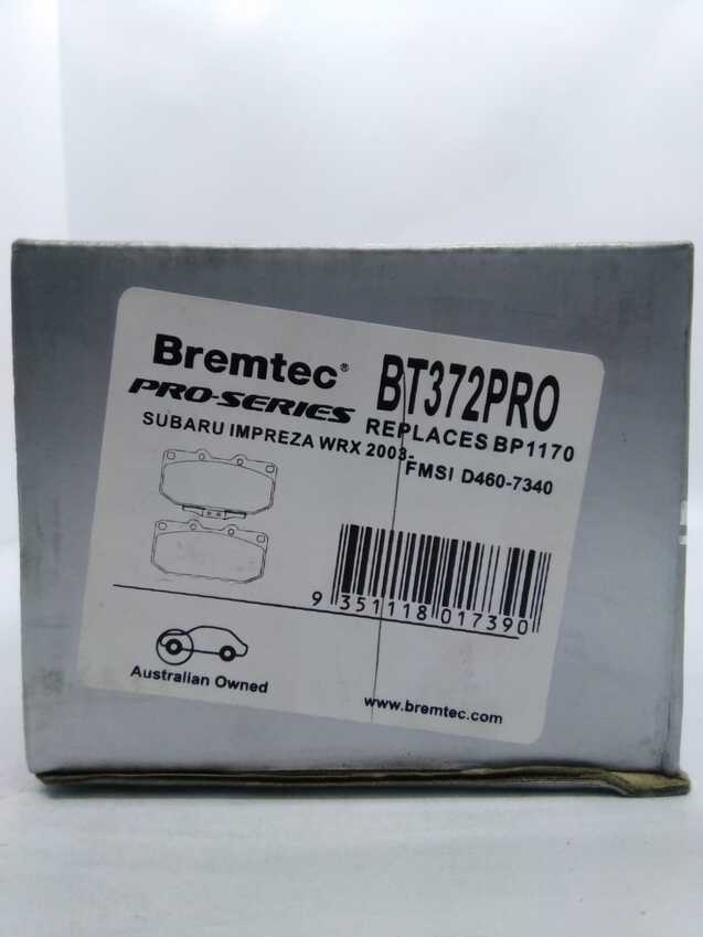 Bremtec Pro-Series Front Brake Pad Set For Subaru Impreza WRX 2003-On 