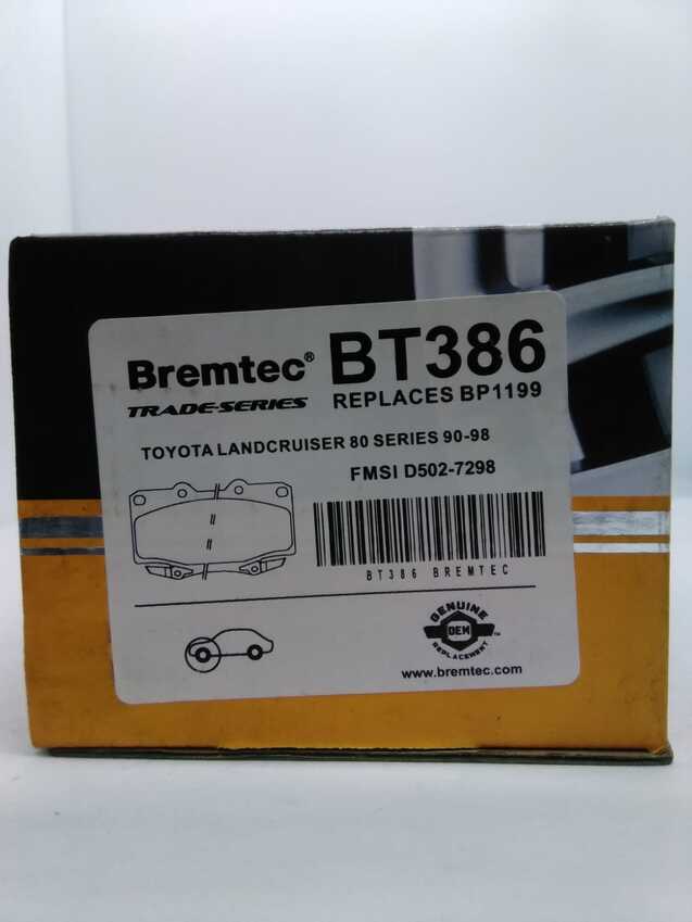 Bremtec Trade-Series Front Brake Pad Set For Toyota Landcruiser 80 Series 1990-98 