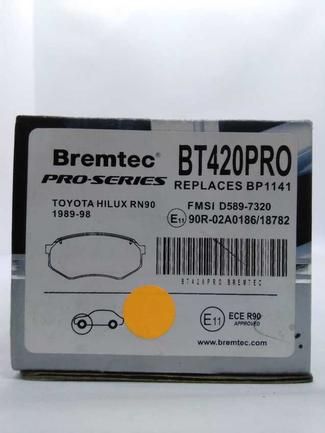 Bremtec Pro-Series Front Brake Pad Set For Toyota Hilux Rn90 1989-98