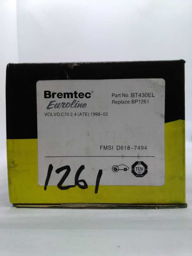 Bremtec Euroline Front Brake Pad Set For Volvo 850 LS LW 2.0L/2.3L/2.4L T5 GLE