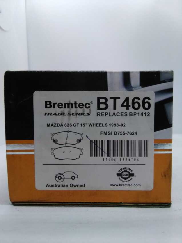 Bremtec Trade-Series Front Brake Pad Set For Mazda 626 GF 15" Wheels 1998-02