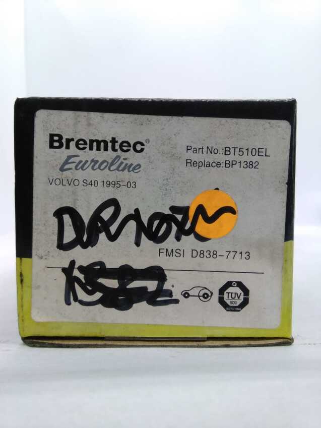 Bremtec Euroline Rear Brake Pad Set For Volvo S40 1995-1999