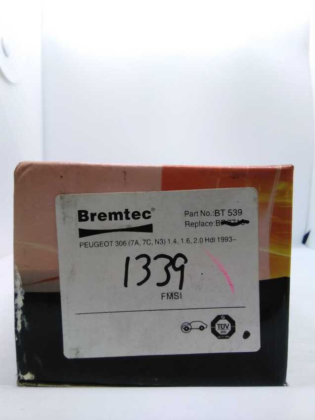 Bremtec Trade-Series Front Brake Pad Set For Peugeot 306 [7A 7C N3]1.4L/1.6L/2.0