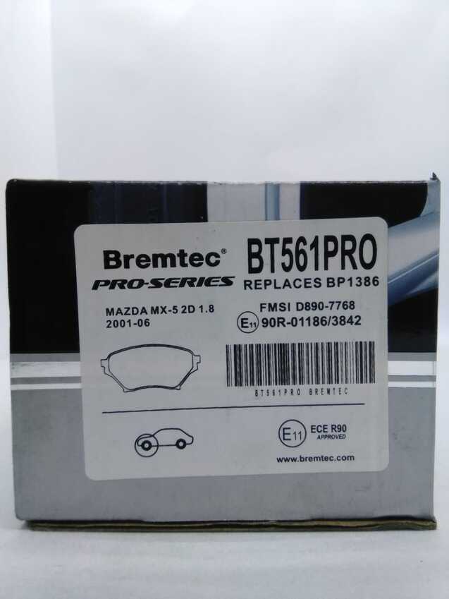 Bremtec Pro-Series Front Brake Pad Set For Mazda Mx-5 2D 1.8 2001-06