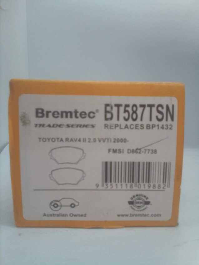 Bremtec Front Trade-Series Brake Pad Set For Toyota RAV4 II 2.0L VVTi 2000- On