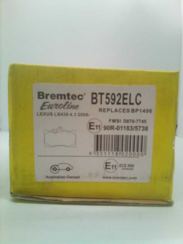 Bremtec Euroline Front Brake Pad Set For Lexus LS [UCF30] 430 4.3L 2000 - 2006