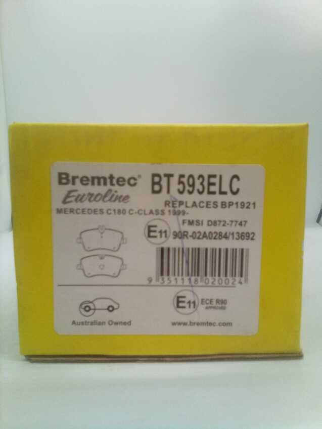 Bremtec Euroline Front Brake Pad Set For Mercedes-Benz C-Class [S202, S203 CL203]