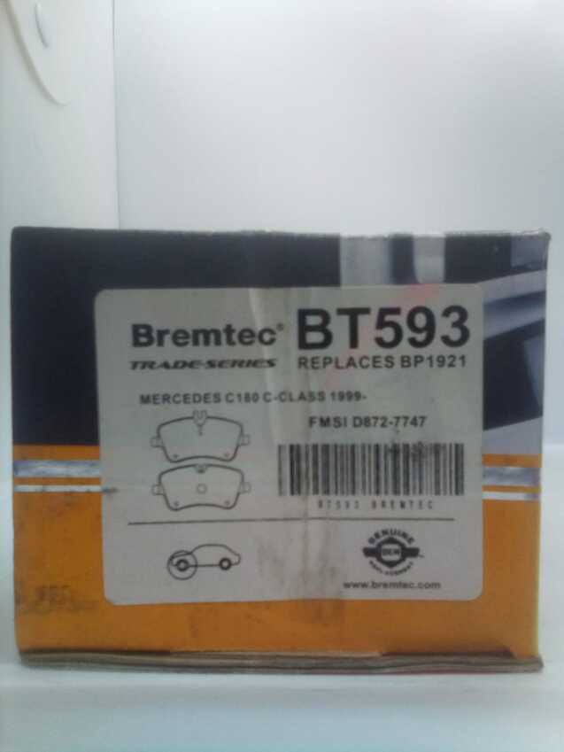 Bremtec Trade-Series Front Brake Pad Set For Mercedes C180 C-Class 1999-On 