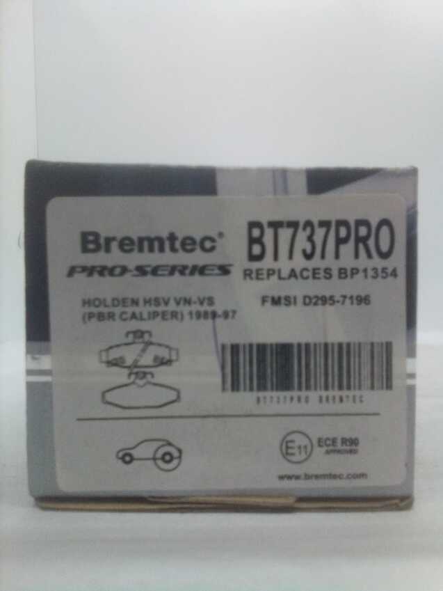 Bremtec Pro-Series Rear Brake Pad Set For Holden HSV VN-VS (Pbr Caliper) 1989-97