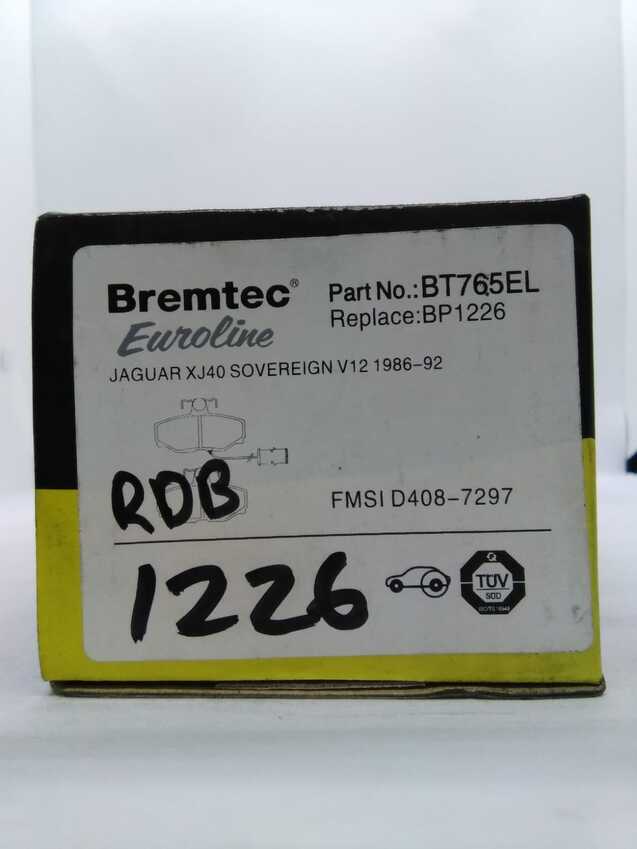 Bremtec Euroline Rear Brake Pad Set For Jaguar XJ [XJ 40, 81] 3.6L